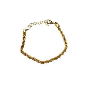 Gold tone‎ braided chain bracelet